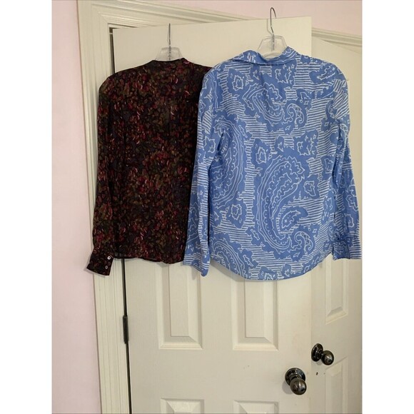 J. Crew Floral Ruffled Collar Career Long Sleeve Silk  Blouse  & Boy Fit…‎ - Picture 6 of 8